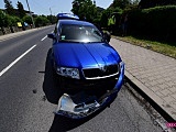 Zderzenie skody z audi w Łagiewnikach