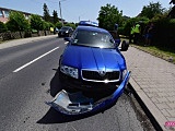 Zderzenie skody z audi w Łagiewnikach