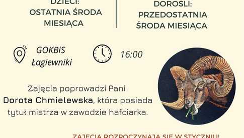 GOKBiS Łagiewniki: serdecznie zapraszamy na Warsztaty z Haftu