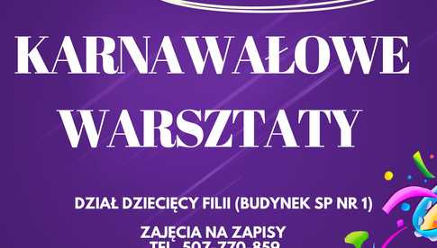 Karnawałowe warsztaty dla dzieci w Dzierżoniowie