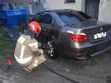 Pożar bmw w Pieszycach