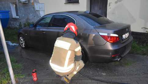 Pożar bmw w Pieszycach