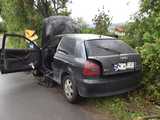 Audi w ogniu. Kierowca uciekł!