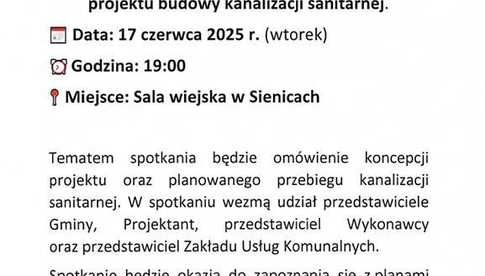 Budowa kanalizacji sanitarnej w Sienicach