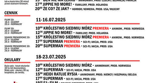 Kino MOKiS Bielawa w lipcu