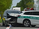 Zderzenie 4 pojazdów na DK-8. Droga zablokowana