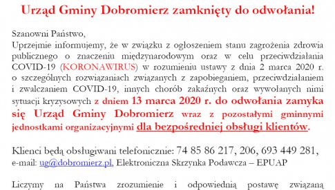 UG Dobromierz zamknięty