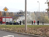 [FOTO] Pożar samochodu na skrzyżowaniu