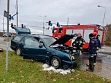 [FOTO] Pożar samochodu na skrzyżowaniu