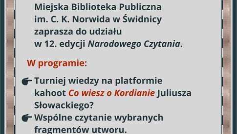 6.09, Świdnica: Narodowe Czytanie Kordian