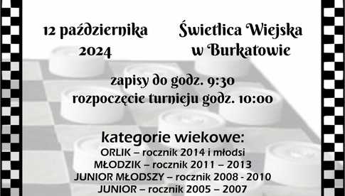 12.10, Burkatów: Mistrzostwa Strefy Wałbrzyskiej w warcabach 100-polowych