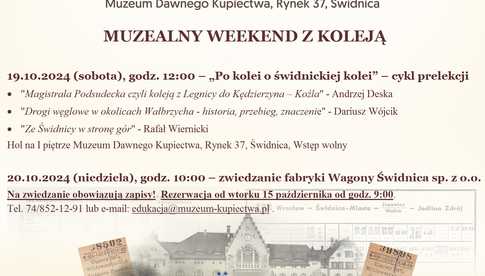 19-20.10, Świdnica: Muzealny Weekend z Koleją