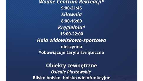 Godziny funkcjonowania obiektów OSiR Świebodzice w okresie 11 listopada