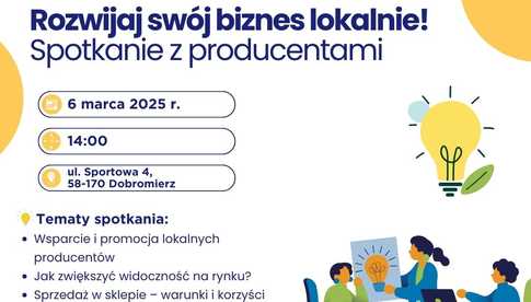 6.03, Dobromierz: Spotkanie z producentami Rozwijaj swój biznes lokalnie w Centrum Turystycznym Granitowego Szlaku