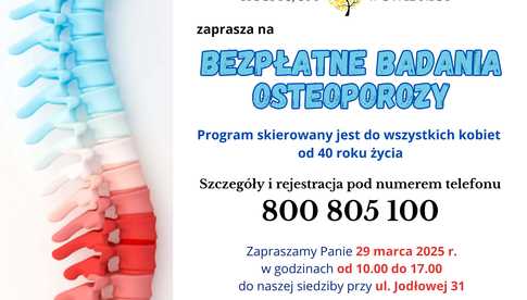 Świdnickie Hospicjum zorganizuje bezpłatne badania osteoporozy. Przyjść może każda Pani od 40. roku życia