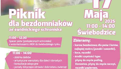 17.05, Świebodzice: Piknik dla świdnickich bezdomniaków