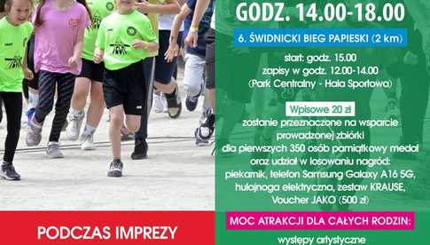 18.05, Świdnica: Festyn Sportowo-Rekreacyjny i 6. Świdnicki Bieg Papieski