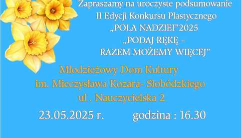 23.05, Świdnica: Rozstrzygnięcie i podsumowanie II edycji Konkursu Plastycznego Pola Nadziei 2025