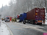 Śmiertelny wypadek dwóch ciężarówek i busa na trasie Bardo - Kłodzko