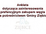 Ankieta dotycząca zainteresowania zakupem węgla na preferencyjnych warunkach za pośrednictwem Gminy Ziębice