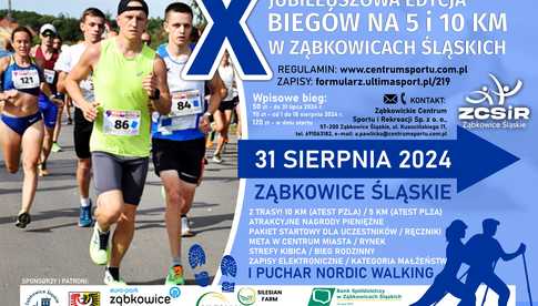 Jubileuszowa X edycja Biegów na 5 i 10 km w Ząbkowicach Śląskich oraz I Puchar NordicWalking