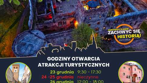 Godziny otwarcia atrakcji turystycznych w okresie świątecznym w Ząbkowicach Śląskich